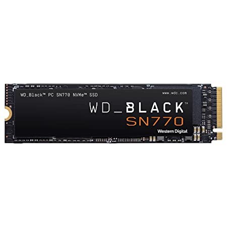 Western Digital WD Black SN770 NVMe 1TB, Multitasking,22.8 centimetres, Upto 5150MB/s, 5Y Warranty, PCIe Gen 4 NVMe M.2 (2280), Gaming Storage, Internal Solid State Drive (SSD) (WDS100T3X0E) for Lapto