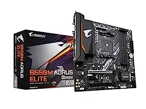 GIGABYTE B550M AORUS Elite (AM4/ AMD/ B550/ Micro-ATX/ DDR4/ Dual M.2/ PCIe 4.0/ Realtek GbE LAN/Gaming Motherboard)