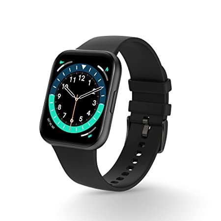 Pebble Pace Pro Smart Watch with 1.7 Bright HD Curved Display, Dedicated Dual Sensors for 24x7 SpO2, HR BP Monitoring, Multiple Fitness Modes, Sleep Tracking,Long Battery, IP68 Rated (PFB14 Jet Black)