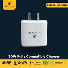 My Power 30W Fully Fast Charger MP30qc, Warp Charger, VOOC Charger, Q.C 3.0, Charger, Oppo Charger, Mi Xioami, Charger, VIVO Charger