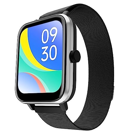 ZEBRONICS DRIP Smart Watch with Bluetooth Calling, 4.3cm (1.69"), 10 Built-in & 100+ Watch Faces, 100+ Sport Modes, 4 Games, Voice Assistant, 8 Menu UI, Fitness Health & Sleep Tracker (Metal Black)