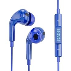 GOVO Gobass 444 in Ear Wired Earphones with Hd Mic for Calls,10Mm Dynamic Driver,Noise Cancellation (Blue)