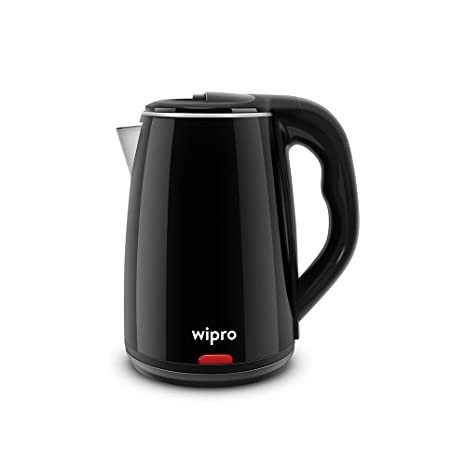 Wipro Vesta 1.8 litre Cool touch electric Kettle with Auto cut off | Double Layer outer body | Triple Protection - Dry Boil, Steam & Over Heat |Stainless Steel Inner Body | (Black, 1500 Watt)
