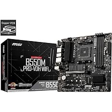 MSI B550M Pro-Vdh WiFi Ddr4, M.2, USB 3.2 Gen 1, Front Type-C, Wi-Fi, Hdmi, Micro ATX Gaming Motherboard AMD Ryzen 5000 Series Desktop Processors