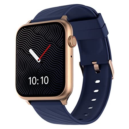 ZEBRONICS Iconic LITE AMOLED Smartwatch with Bluetooth Calling, 100+ Sport Modes, IP67, 1.78" 2.5D Curved Display, Voice Assistant, 10 Built-in/Customizable Watch Faces and Sleep Monitor (Gold Blue)