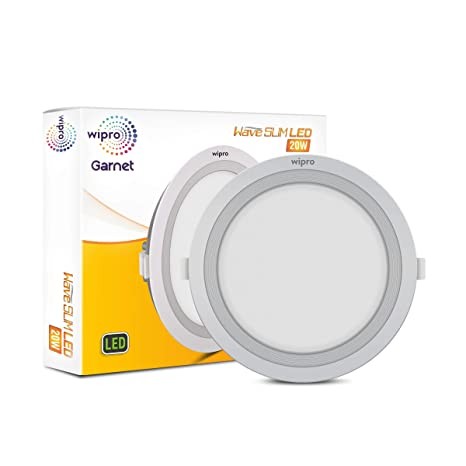 Wipro D712030 Garnet 20-Watt Wave Slim Panel  Indoor Light (Warm White, Yellow, Round)