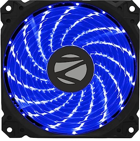 ZEBRONICS ZEB-PGF110 120mm Blue Premium Chassis Fan, with High Speed 43.5CFM Airflow, Hydraumatic Bearing, 33 LEDs, Anti Vibration Pads, 4 Pin Molex and 3 Pin Connector.