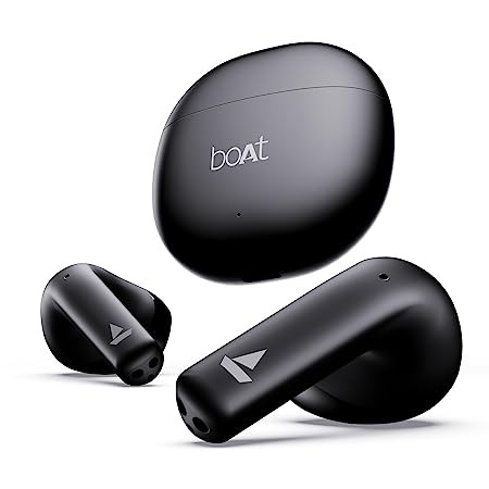 boAt Airdopes Atom 81 True Wireless Earbuds with Upto 50H Playtime, Quad Mics ENx™ Tech, 13MM Drivers,Super Low Latency(50ms), ASAP™ Charge, BT v5.3(Opal Black)