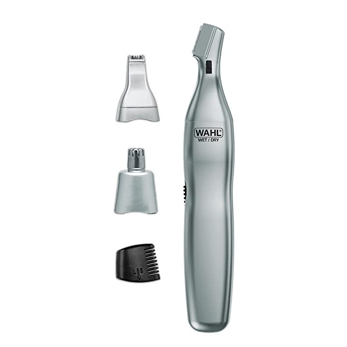 Wahl 5545-400 Ear Nose and Eyebrow 3-in-1 Trimmer (Silver) , Alloy Steel blade, Portable, Rechargeable