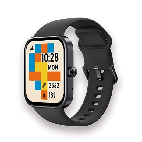 Fastrack Reflex Vox Smartwatch|Alexa Built-in|Bright HD Display|Upto 10 Days Battery|5 ATM Water Resistance|Multiple Sports Modes|100+ Watchfaces|24x7 HRM|Sp02|Stress Monitor|Camera & Music Control