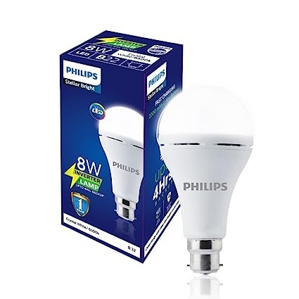 PHILIPS B22 LED Emergency Bulb, Emergency Light For Power-Cuts, Cool Day Light (8 Watt Pack of 1)