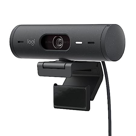 Logitech Brio 500 Full HD Webcam with Auto Light Correction,Show Mode, Dual Noise Reduction Mics, Webcam Privacy Cover, Works with Microsoft Teams, Google Meet, Zoom, USB-C Cable - Graphite