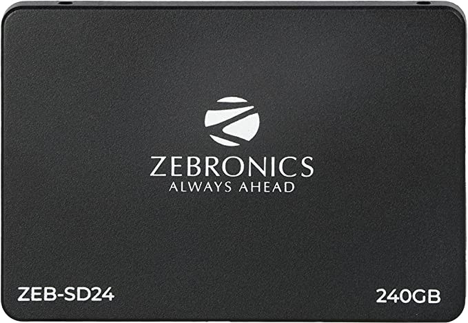 ZEBRONICS ZEB-SD24 240GB 2.5 inch(6.3cm) Solid State Drive (SSD), with SATA III Interface, 6Gb/s, Fast Performance, Ultra Low Power Consumption, S.M.A.R.T. Thermal Management and Silent Operation.