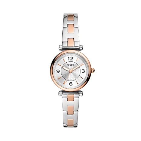 Fossil Carlie Analog Silver Dial Women's Watch-ES5201, Water Resistant