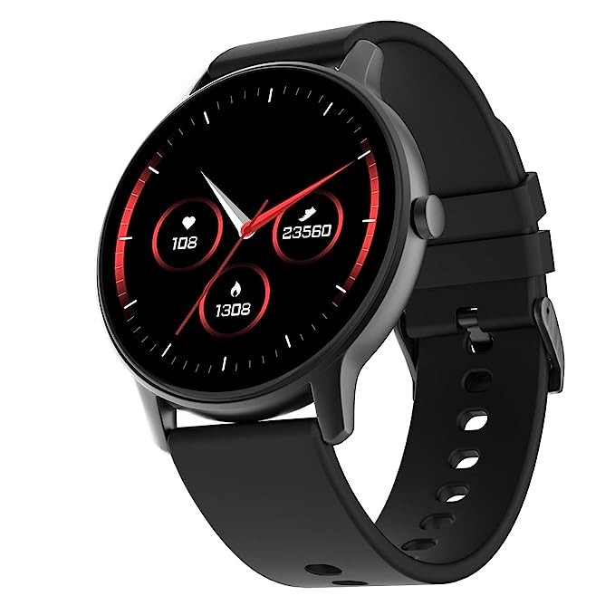 Fire-Boltt Rage Full Touch 1.28” Display & 60 Sports Modes with IP68 Rating Smartwatch, Sp02 Tracking, Over 100 Cloud Based Watch Faces, Black, Free Size (Black)