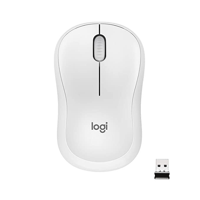 Logitech Silent M220 Buttons, 18-Month Battery Life, Ambidextrous PC/Mac/Laptop Wireless Optical Mouse, USB 2.0 - Off White