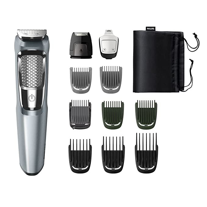 Philips Multi Grooming Kit MG3760/33, 11-in-1 (New Model), Face, Head and Body - All-in-one Trimmer. Dual Cut Blades for Maximum Precision, 75 Mins Run Time with Quick Charge