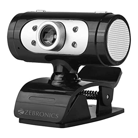 Zebronics Zeb-Ultimate Pro (Full HD) 1080p/30fps Webcam with 5P Lens, Built-in Mic, Auto White Balance, Night Vision, Manual Switch for LED (Black)