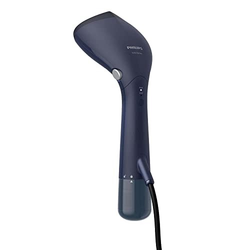 PHILIPS Handheld Garment Steamer STH7020/20 - Convenient Vertical and Horizontal Steaming with unique adjustable head, 1500 Watt Quick Heat Up, up to 28g/min steam, Kills 99.9%* Bacteria (Deep Azur)