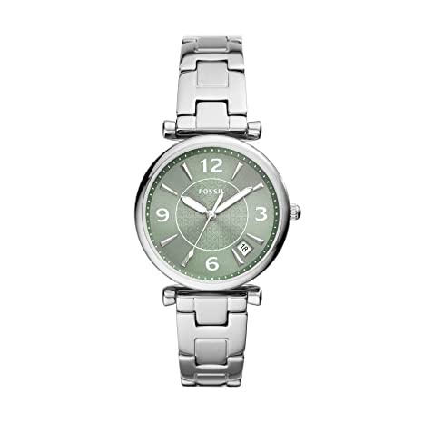 Fossil Carlie Analog Green Dial Women's Stainless steel Watch-ES5157 , Water Resistant