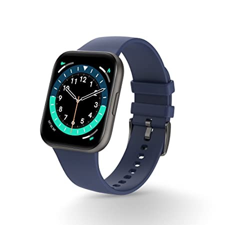 Pebble Pace Pro SmartWatch with 1.7 Bright HD Curved Display, Dedicated Dual Sensors for 24x7 SpO2, HR & BP Monitoring, Multiple Fitness Modes, IP68 Rated, Metallic Blue, (PFB14), Easy-access intellig
