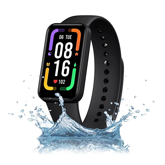 Redmi Smart Band Pro SportsWatch- 3.73 cm (1.47) Large AMOLED Display, Always On Display, Continuous Sleep, HR, Stress and SPO2 Monitoring, 110+ Sports Modes, 5ATM, 14 Days Battery Life, Black