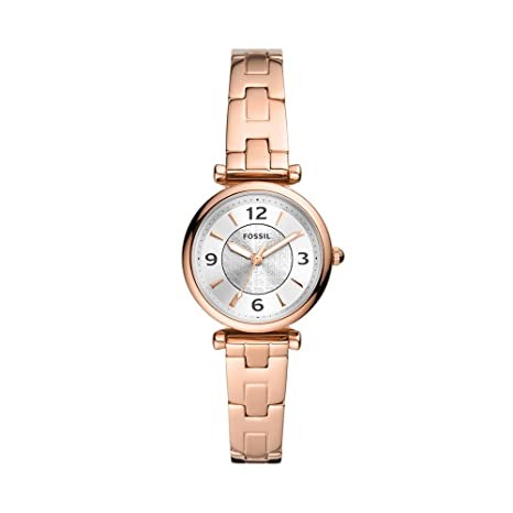 Fossil Carlie Rose Gold Stainless Steel Watch ES5202, Water Resistant