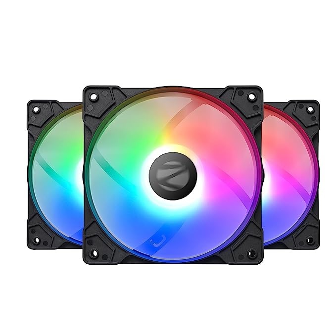 ZEBRONICS ZEB-PGF150 120mm Premium Chassis fan with 43.5CFM Airflow, Multicolor LEDs, Hydraulic Bearing, 1200 RPM High speed and 4 pin (Molex)