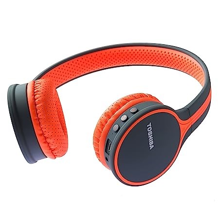 TOSHIBA RZE-BT180H Wireless Bluetooth On Ear Headphone with Mic (Orange)