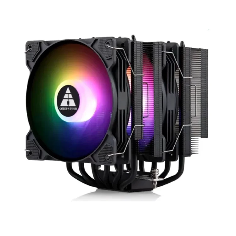 Golden Field Windblack CPU Cooler (120mm Dual RGB FAN | 6 Copper Heatsink Pipes | For Intel & AMD System)