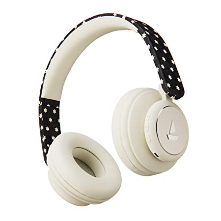 boAt Rockerz 450 Masaba Edition Upto 15 Hours Playback, 40MM Drivers, Padded Ear Cushions and Dual Modes Bluetooth Wireless On Ear Headphones with Mic (Black Star)
