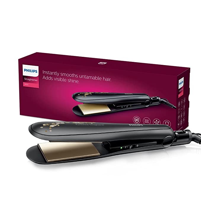 Philips BHS736/00 Kerashine Titanium Wide Plate Straightener with SilkProtect Technology. Straighten, curl, with Instant Shine for Thick Long Hair