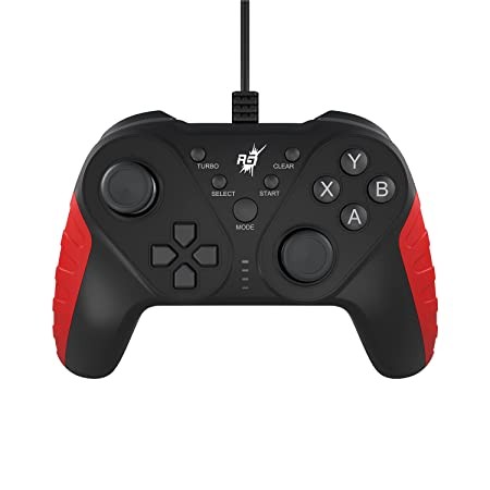 Redgear MS-150 Wired Gamepad with 2 Digital triggers, 2 Analog Sticks, 1.8 m Durable Cable, Touch pad feature, X Input and Direct Input(Blood Red),Ergonomic Design