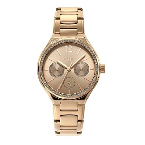 Fossil Eevie Analog Rose Gold Dial Women's Stainless steel Watch-BQ3721, Measures seconds, Water Resistant