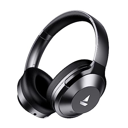 boAt Nirvana 751 ANC Hybrid Active Noise Cancelling Bluetooth Wireless Over Ear Headphones with Up to 65H Playtime, ASAP Charge, Ambient Sound Mode, Immersive Sound, Carry Pouch(Gunmetal Grey)