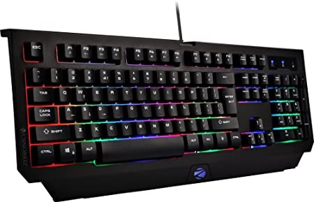 ZEBRONICS Zeb-Transformer K2 Gaming Keyboard, 104 Keys, Multicolor LED Laser Keycaps (Gold Plated USB Connector, Braided Cable)