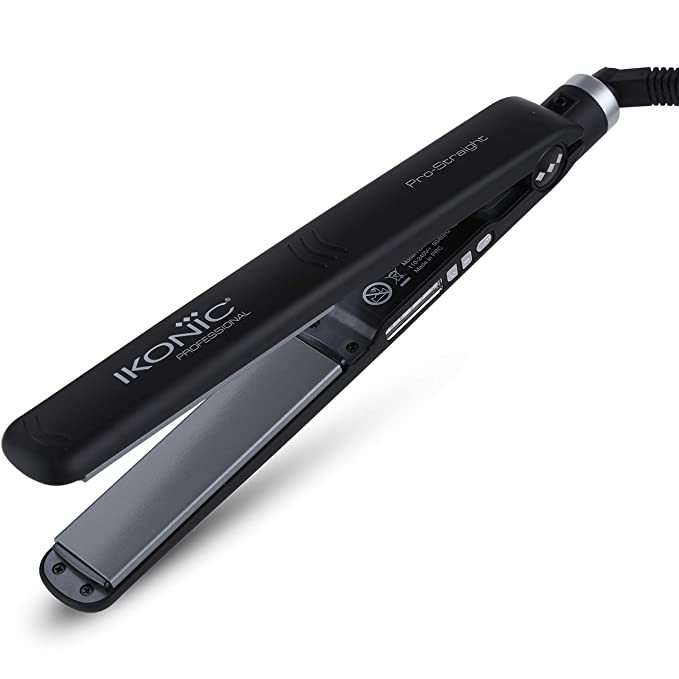 IKONIC PRO HAIR STRAIGHTENER WITH CERAMIC-COATED NANO TITANIUM AND THUMB RESTS TECHNOLOGY. IDEAL FOR KERATIN & RE-BONDING TREATMENTS