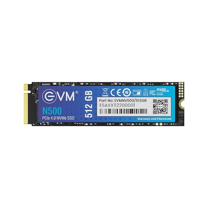 EVM N500 512GB (Gen 4) NVMe Internal SSD with 5000 Mb/s Read Speed - Ultra Fast Solid State Drive 5 Years Warranty - (EVMNV500/512GB)