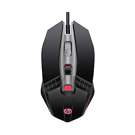 HP M270 Backlit USB Wired Gaming Mouse with 6 Buttons, 4-Speed Customizable 2400 DPI, Ergonomic Design, Breathing LED Lighting, Metal Scroll Wheel, Lightweighted / 3 Years Warranty (7ZZ87AA), Black