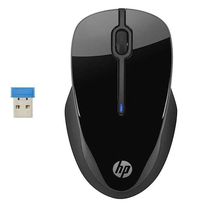 HP Wireless Mouse 250/2.4 GHz Wireless USB connectivity/12 Months Battery Life/LED Optical Sensor/ 1600 DPI/3 Years Warranty/Black