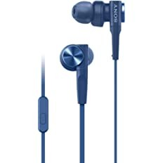 Sony Premium MDR-XB55AP in-Ear Extra Bass Wired Headphones with Mic (Blue)