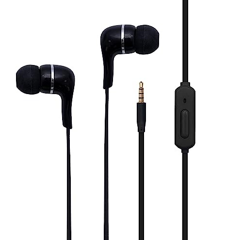 TOSHIBA Wired Earphones with Mic(RZE-D32E Black)