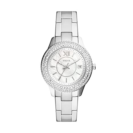Fossil Stella Analog Mother of Pearl Dial Women's Stainless steel Watch-ES5130, Water Resistant