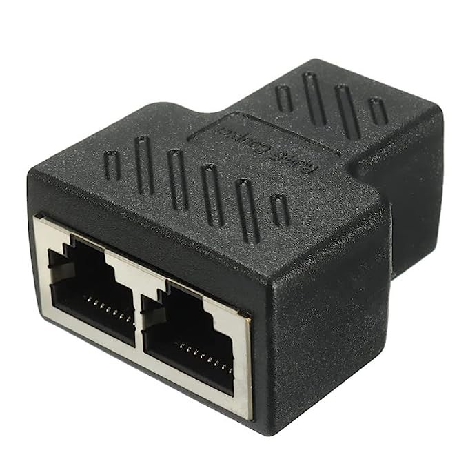 Lapster LAN Splitter / rj45 Splitter/ethernet Splitter 1 to 2 Female 8P8C Network Plug LAN Coupler for Laptop, Router, Personal Computer,Modem Server (Black)