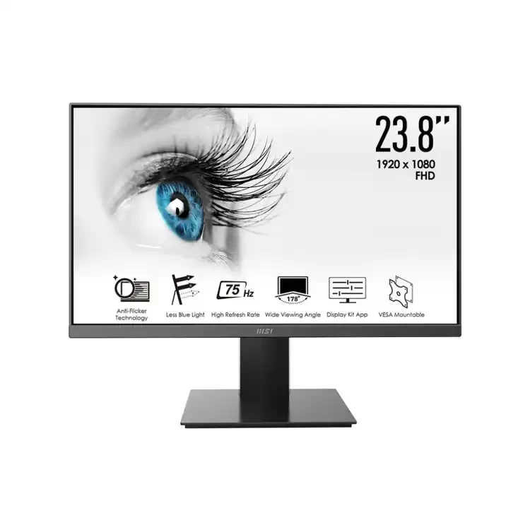 MSI PRO MP241X Monitor (23.8" Full HD Borderless | 75Hz | 4ms | VA | 105% sRGB Color Gamut | Eyecare | VGA & HDMI Port)