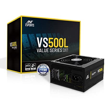 Ant Esports VS500L 500 Watt Non-Modular Continuous Power Gaming Power Supply/PSU for PC