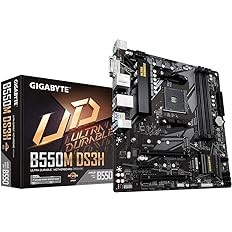 GIGABYTE B550M DS3H (AM4 AMD/B550/Micro ATX/Dual M.2/SATA 6Gb/s/USB 3.2 Gen 1/PCIe 4.0/HMDI/DVI/DDR4/Motherboard)