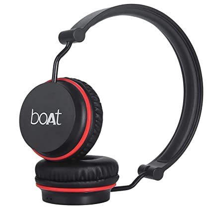 boAt Rockerz 400 Bluetooth On Ear Headphones with Mic with Upto 8 Hours Playback & Soft Padded Ear Cushions(Black/Red)
