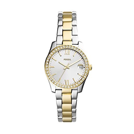 Fossil Scarlette Mini Analog Gold Dial Women's Stainless steel Watch-ES4319, Water Resistant